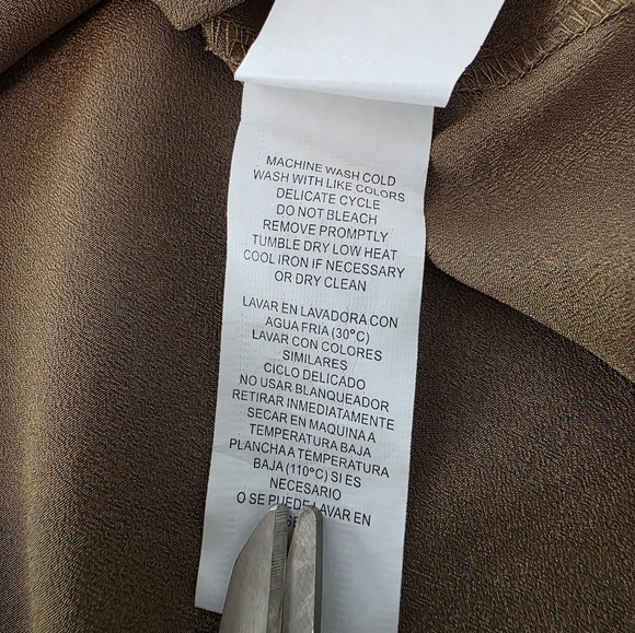 Kensie Sleeveless Shirt Dress Size M Brown Black Yellow Pocket Belted Colorblock - Picture 6 of 6